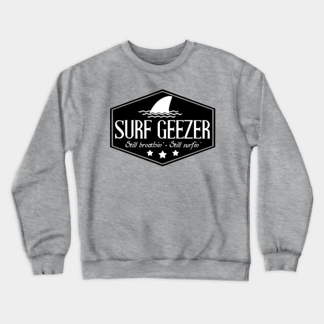 Surf Geezer - FIN Crewneck Sweatshirt by GrayBuffalo